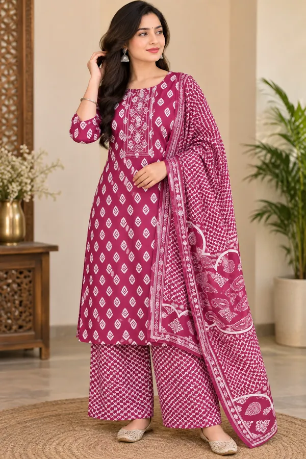 Magenta_Printed_Straight_Kurta_Set_for_Women
