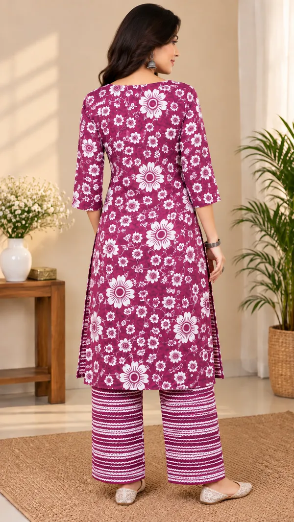 Magenta_Floral_Print_Kurta_Set_for_Women