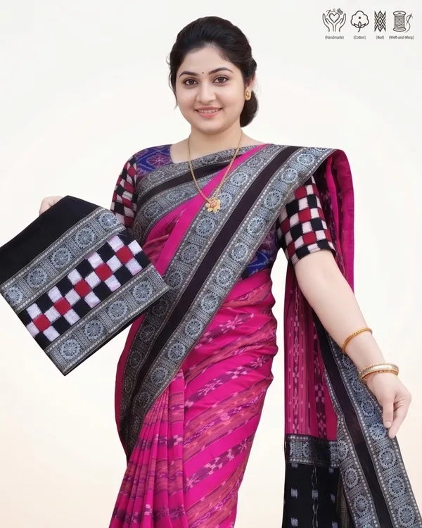 Pink_And_Green_Cotton_Handloom_Saree_For_Women_Pack_Of_2