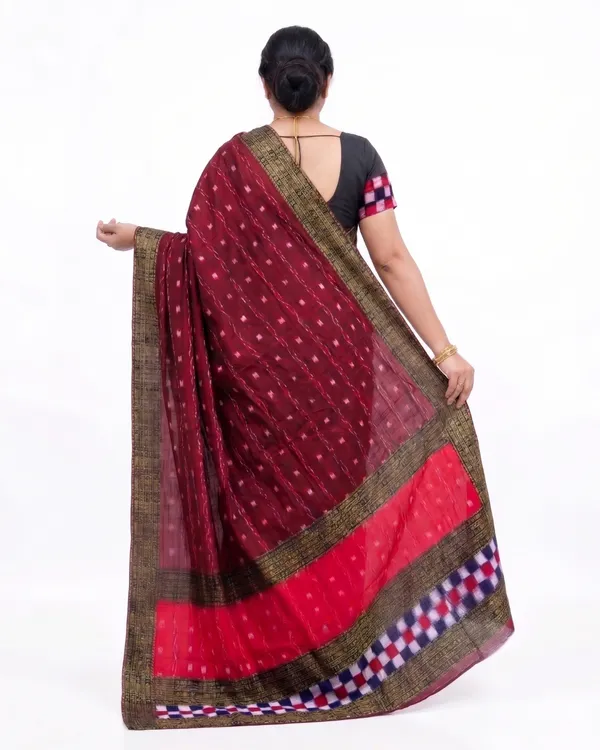 Maroon_Cotton_Printed_Saree_For_Women