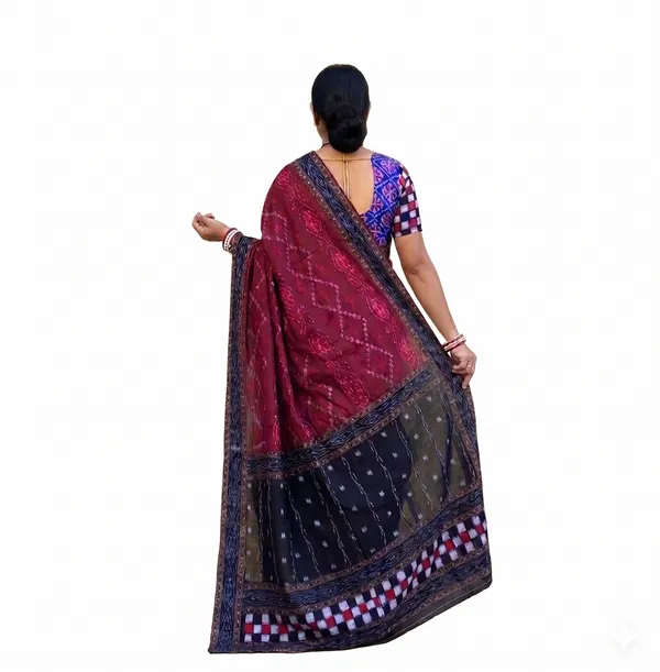 Maroon_Cotton_Handloom_Saree_For_Women