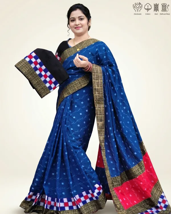 Blue_Cotton_Handloom_Saree_For_Women