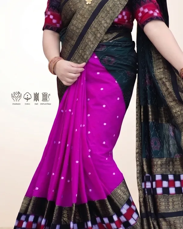 Black_Cotton_Silk_Handloom_Saree_For_Women