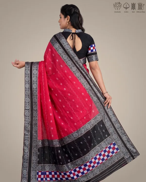 Red_Cotton_Handloom_Saree_For_Women