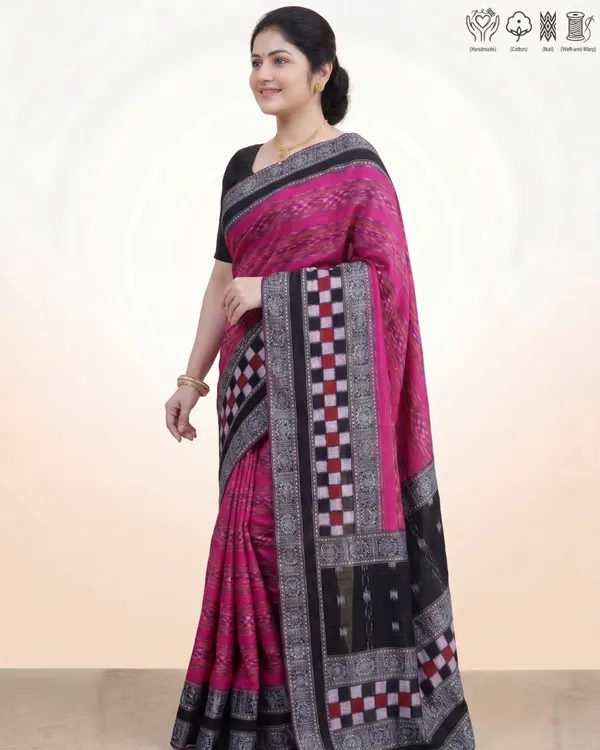 Pink_And_Green_Cotton_Handloom_Saree_For_Women_Pack_Of_2