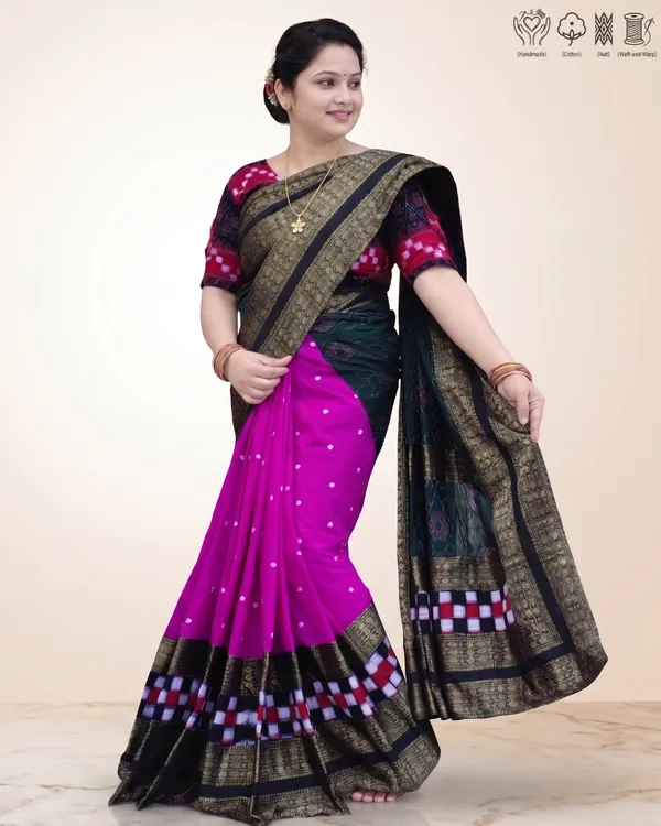 Black_Cotton_Silk_Handloom_Saree_For_Women