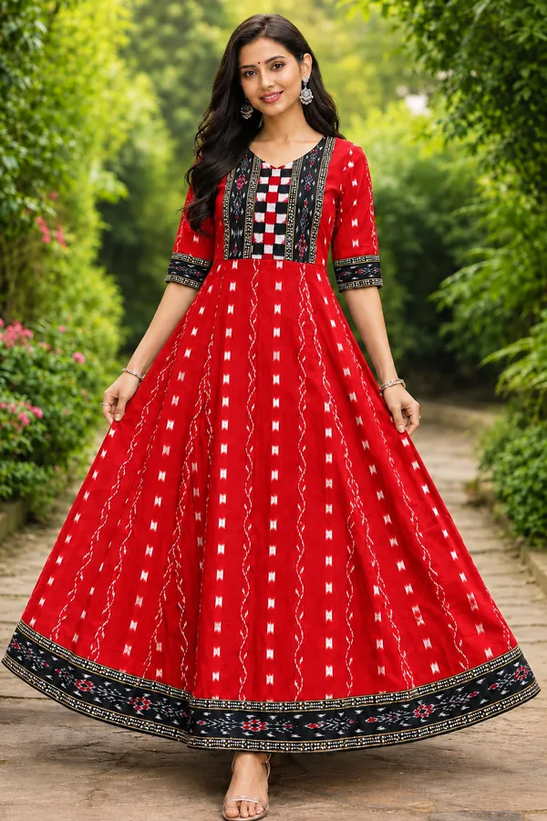 Red_Cotton_Printed_Flared_Anarkali_Gown_For_Women