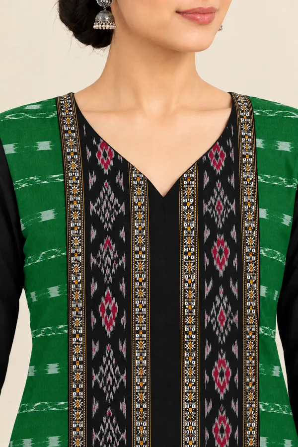 Green_Cotton_Printed_Straight_Kurta_Set_For_Women