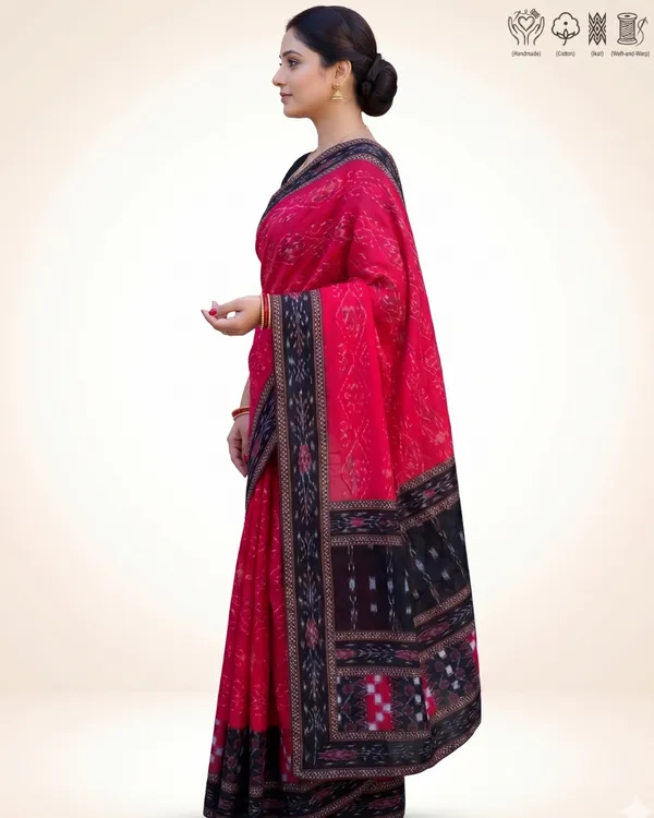 Red_Cotton_Printed_Saree_For_Women