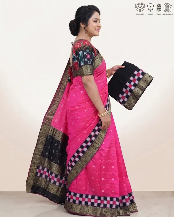 Pink_Cotton_Handloom_Saree_For_Women