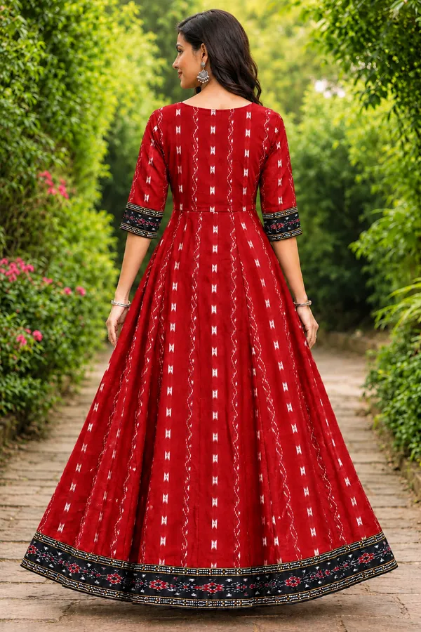 Red_Cotton_Printed_Flared_Anarkali_Gown_For_Women