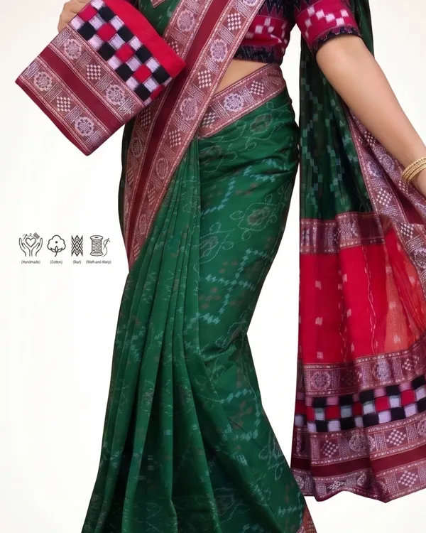 Green_Cotton_Handloom_Saree_For_Women