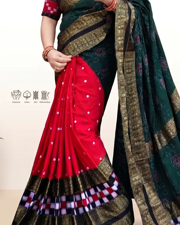 Green_Cotton_Silk_Printed_Saree_For_Women