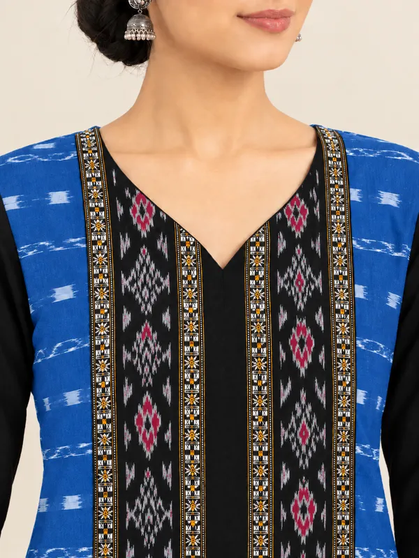 Blue_Cotton_Printed_Straight_Kurta_For_Women
