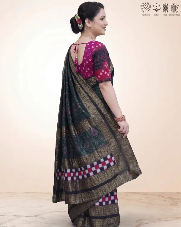 Black_Cotton_Silk_Handloom_Saree_For_Women