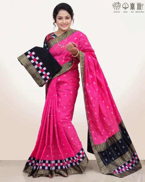 Pink_Cotton_Handloom_Saree_For_Women