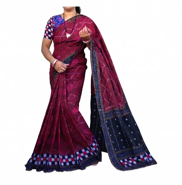 Maroon_Cotton_Handloom_Saree_For_Women
