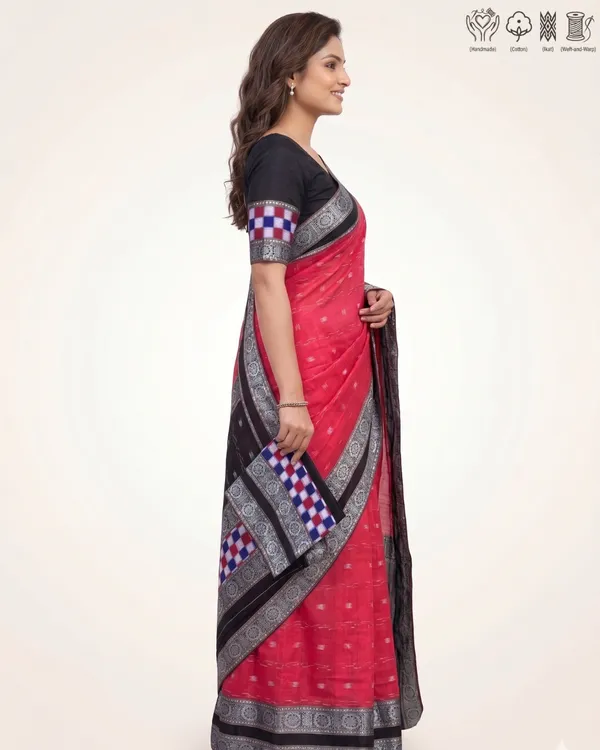 Red_Cotton_Handloom_Saree_For_Women