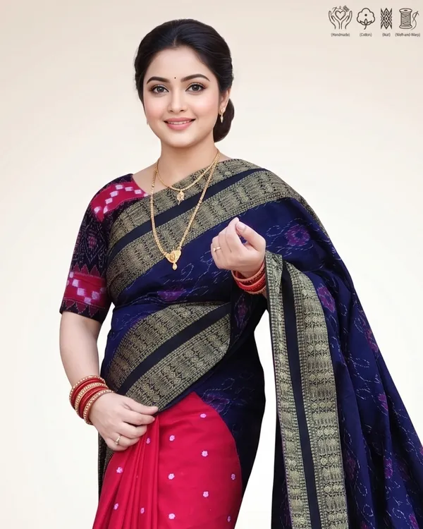Blue_Cotton_Handloom_Saree_For_Women