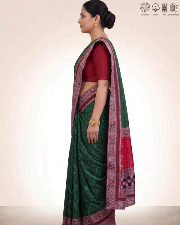 Green_Cotton_Handloom_Saree_For_Women