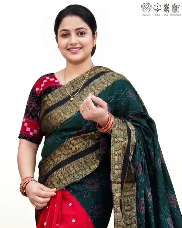 Green_Cotton_Silk_Printed_Saree_For_Women