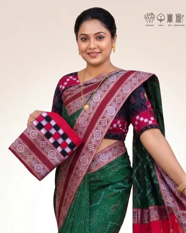 Green_Cotton_Handloom_Saree_For_Women