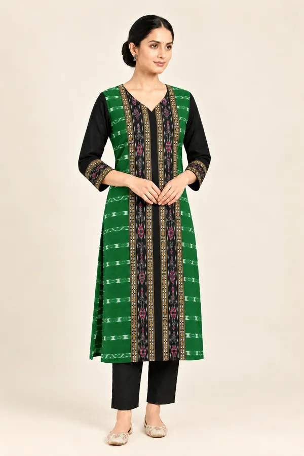 Green_Cotton_Printed_Straight_Kurta_Set_For_Women