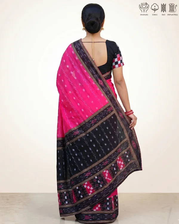 Pink_Cotton_Ikat_Saree_For_Women