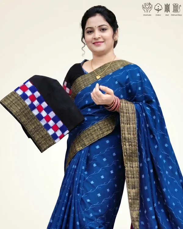 Blue_Cotton_Handloom_Saree_For_Women