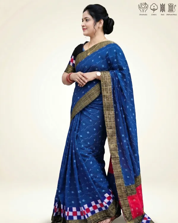 Blue_Cotton_Handloom_Saree_For_Women