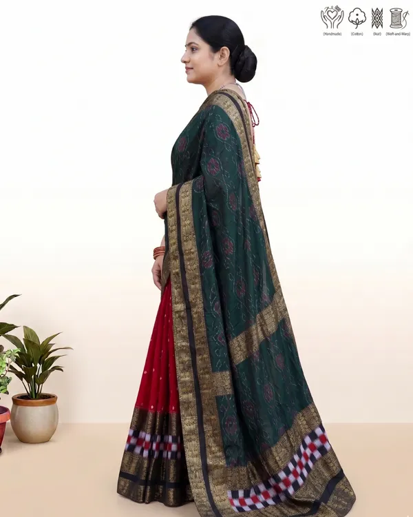 Green_Cotton_Silk_Printed_Saree_For_Women