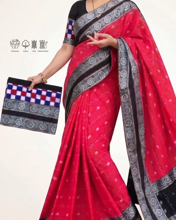 Red_Cotton_Handloom_Saree_For_Women