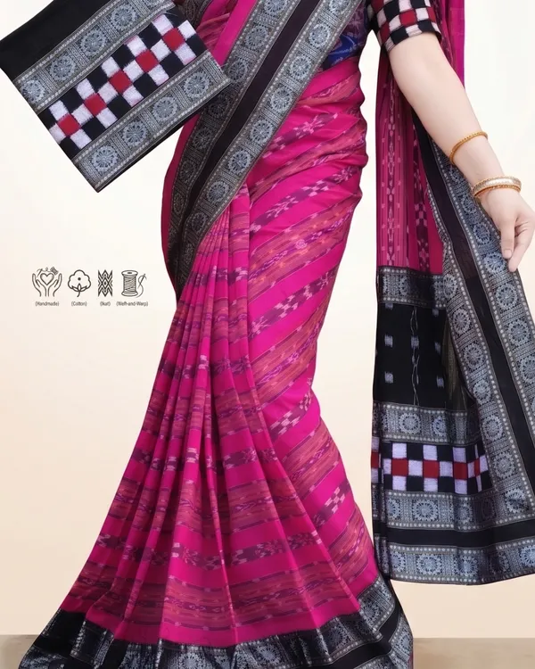 Pink_And_Green_Cotton_Handloom_Saree_For_Women_Pack_Of_2