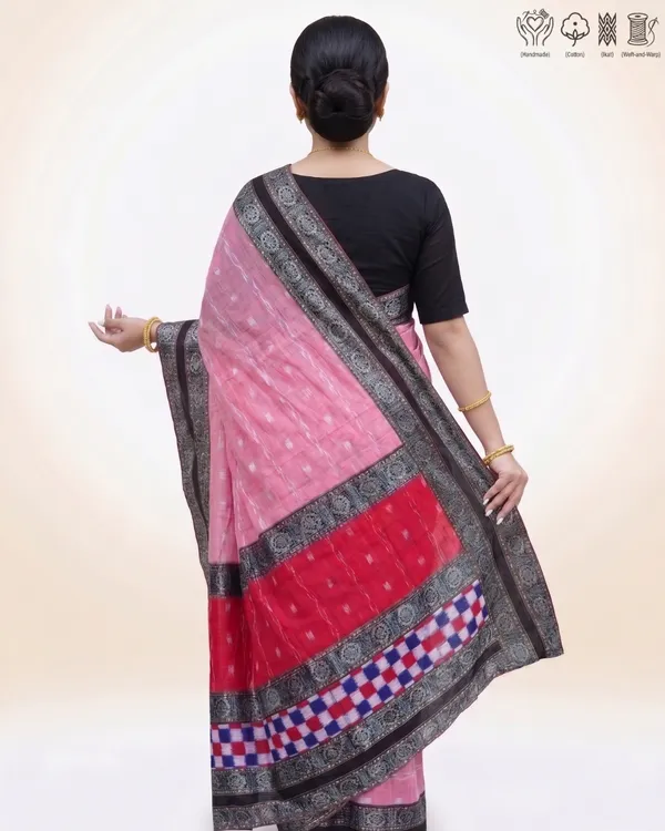 Pink_Cotton_Handloom_Ikat_Saree_For_Women