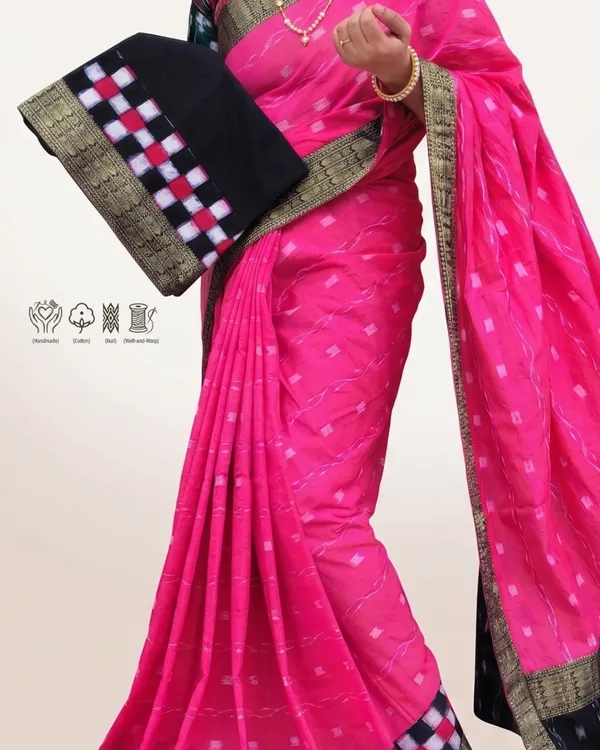 Pink_Cotton_Handloom_Saree_For_Women
