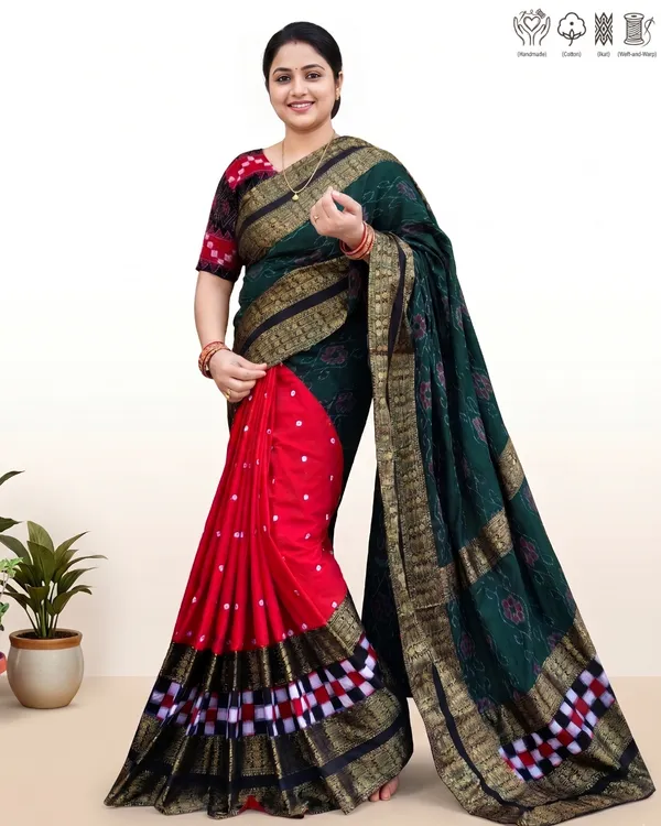 Green_Cotton_Silk_Printed_Saree_For_Women