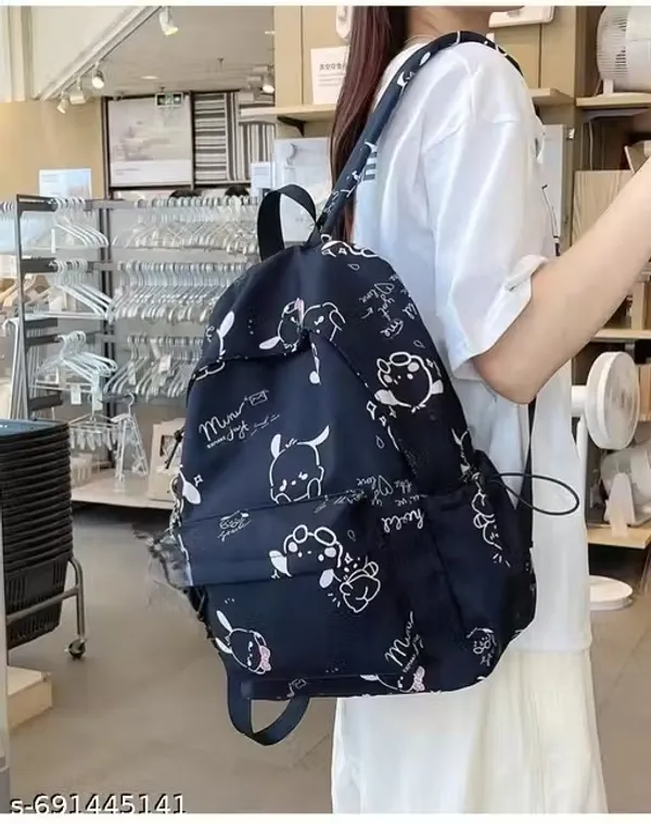 Black_Polyester_Character_Print_Casual_Backpack_For_Women