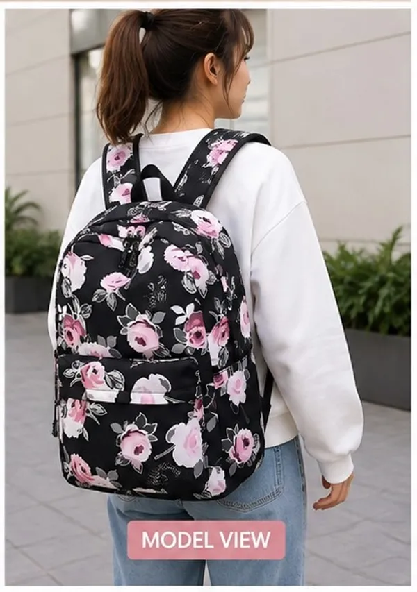 Black_Polyester_Floral_Print_Backpack_For_Women