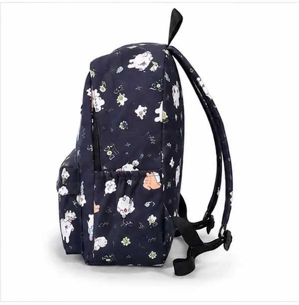 Navy_Polyester_Animal_Floral_Print_Backpack_For_Women