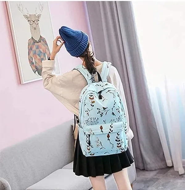 Light_Blue_Polyester_Botanical_Floral_Print_Backpack_For_Women