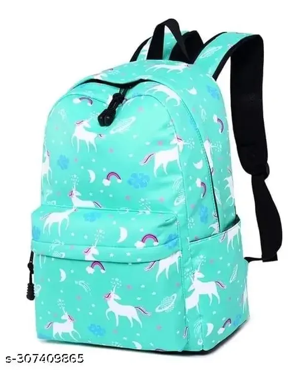 Turquoise_Polyester_Unicorn_Print_Backpack_For_Girls