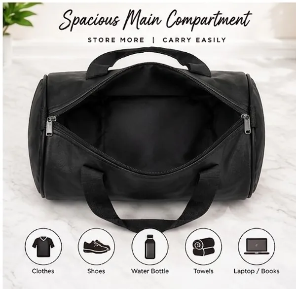 Black_Leather_Casual_Duffle_Bag_For_Unisex