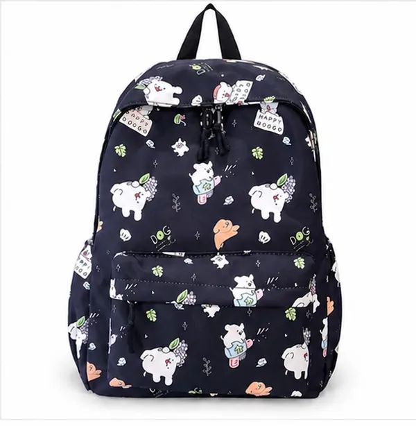 Navy_Polyester_Animal_Floral_Print_Backpack_For_Women
