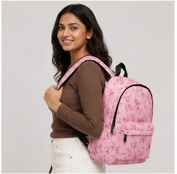Pink_Polyester_Floral_Print_Backpack_For_Women