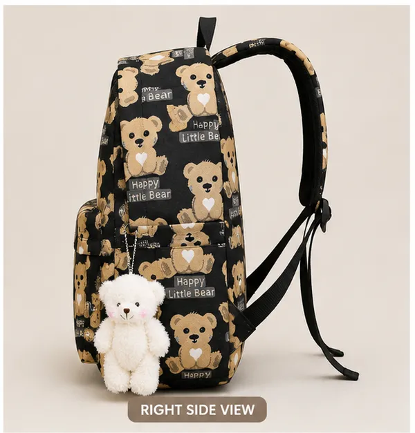 Black_Polyester_Teddy_Bear_Print_Backpack_For_Women