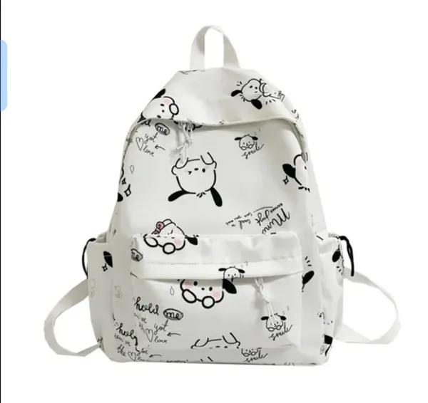 White_Polyester_Cartoon_Print_Casual_Backpack_For_Women