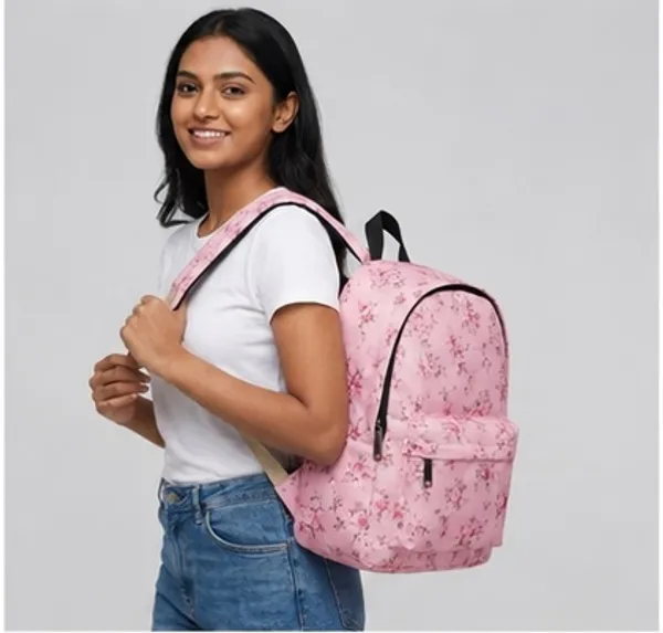 Pink_Polyester_Floral_Print_Backpack_For_Women
