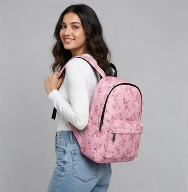 Pink_Polyester_Floral_Print_Backpack_For_Women
