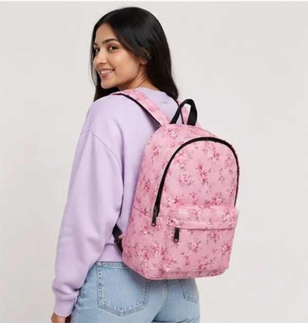 Pink_Polyester_Floral_Print_Backpack_For_Women