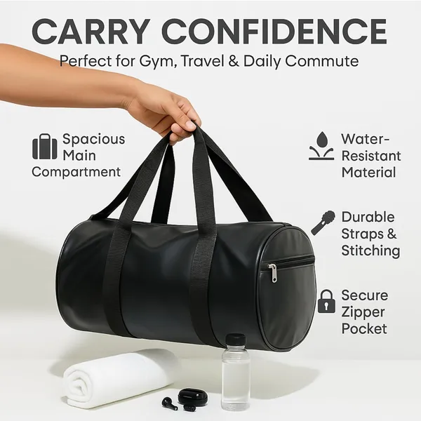 Black_Leather_Casual_Duffle_Bag_For_Unisex